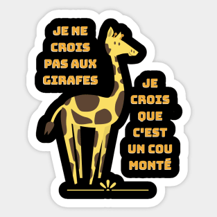 Humour girafe - Jeux de mots cou monté Sticker
